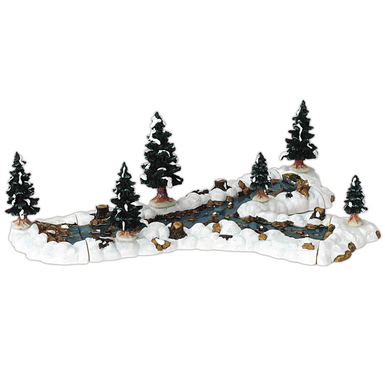 Lemax© General Products Accessory™: Mill Stream Fork Landscaping, Set of 10